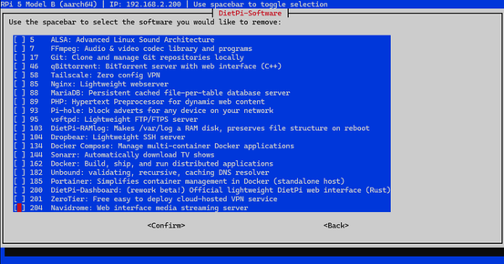lista de programas instalados no dietpi